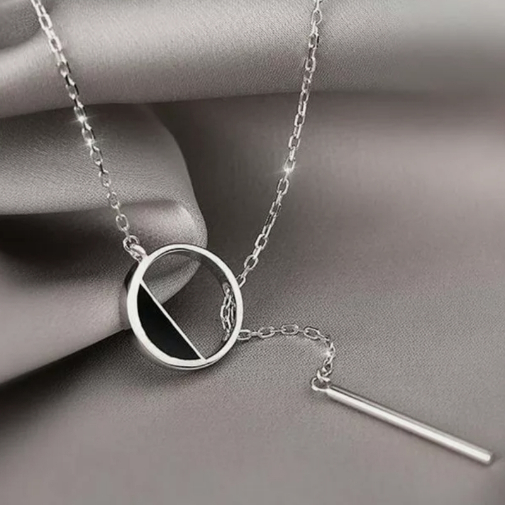 Silver Long Round Strip Tassel Pendant Necklace Clavicle Women Chain - Picture 5 of 7